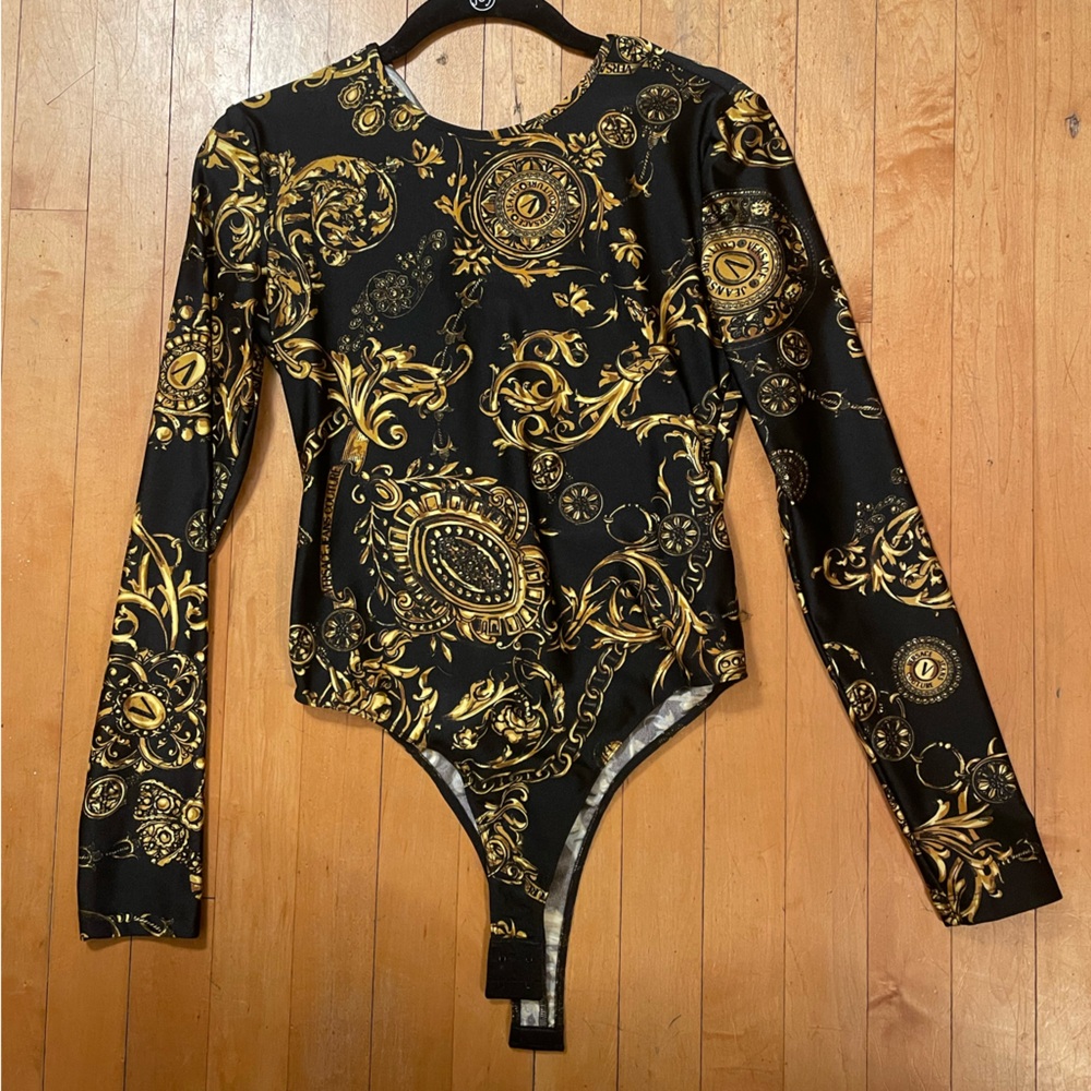 Versace Jeans Couture Baroque Chain Print Bodysuit